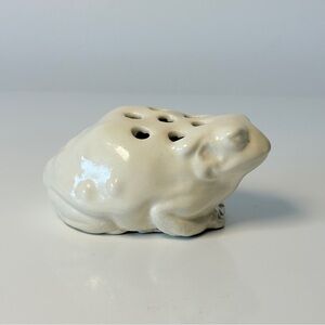 Ceramic Frog Shaped Flower Frog Floral Arranger Signed Pottery Toad